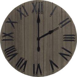 Elegant Designs 21 in. Rustic Gray Rustic Farmhouse Wood Wall Wall Clock