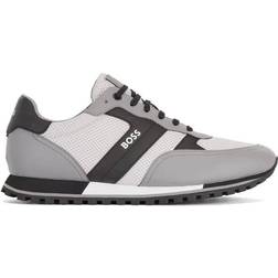 HUGO BOSS Logo Detail in Mesh with Rubberised Accents - Light Grey