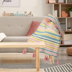LR Home Striped Blankets Blue, Pink, Yellow (152.4x127cm)
