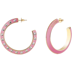 Guess Don’t Lie Hoops Earrings - Gold/Pink/Transparent