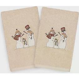 Linum Home Textiles Christmas Snow Family Guest Towel Beige (76.2x40.64cm)