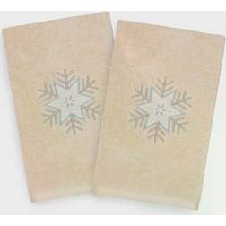 Linum Home Textiles Christmas Crystal Embroidered Guest Towel Beige (76.2x40.64cm)