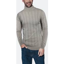 X-Ray Men's Cable Knit Roll Neck Sweater Male