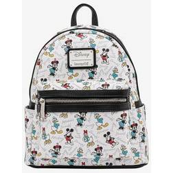 Disney Plus Size Women's Loungefly x Mickey Minnie Donald Daisy Mini Backpack Handbag White in Multi