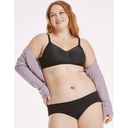 Hanes Reggiseno A T-Shirt Convertibile A Copertura Totale In Rete Rinfrescante Senza Fili - Nero