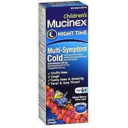 Airborne Children's Mucinex Multi-Symptom Nighttime Cold Liquid Very Berry Flavor 4.0 fl oz