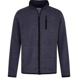 Weird Fish Rossten Full Zip Grid Fleece - Washed Black