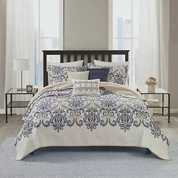 Madison Park Cali Bedspread Blue (274.32x243.84cm)