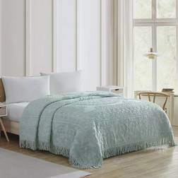 Beatrice Home Fashions Medallion Chenille Sängöverkast Blå (274.32x243.84cm)