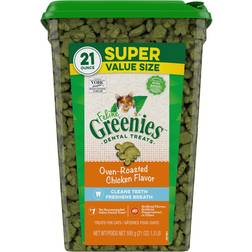 Greenies Adult Natural Dental Care Cat Treats Oven Roasted Chicken Flavor 0.594