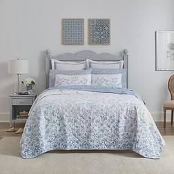 Laura Ashley Flora Quilts Blue (264.16x243.84)