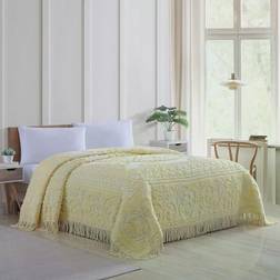 Beatrice Home Fashions Medallion Chenille Bedspread Yellow (274.32x243.84)