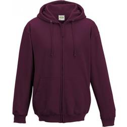 AWDis Plain Hooded Full Zip Hoodie - Burgundy