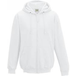 AWDis Plain Hooded Full Zip Hoodie - Arctic White