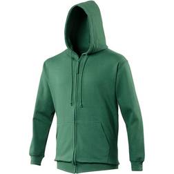 AWDis Plain Hooded Full Zip Hoodie - Bottle Green