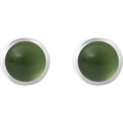 Ole Lynggaard Lotus Stud Earrings - Silver/Green