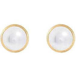 Ole Lynggaard Lotus Stud Earrings - Gold/Pearl
