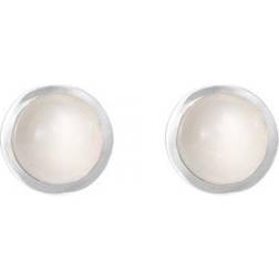 Ole Lynggaard Lotus Stud Earrings - Silver/Moonstone