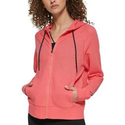DKNY Sprint Mesh Relaxed Full-Zip Hoodie - Calypso