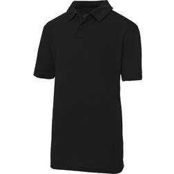 AWDis Kid's Just Cool Sports Polo Plain Shirt 2-pack - Jet Black (UTRW6852)