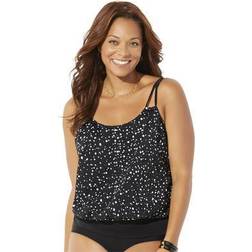 Plus Women's Loop Strap Blouson Tankini Top by Swimsuits For All in New (Size 24)