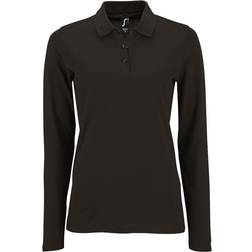 Sol's Women's Perfect Long Sleeve Pique Polo Shirt - Black