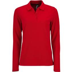 Sol's Women's Perfect Long Sleeve Pique Polo Shirt - Red