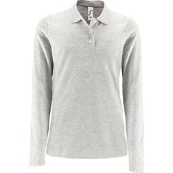 Sol's Women's Perfect Long Sleeve Pique Polo Shirt - Ash