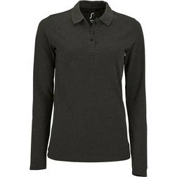 Sol's Women's Perfect Long Sleeve Pique Polo Shirt - Charcoal Marl