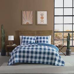 Wrangler Flagstaff Check Reversible Full Queen Quilt Set Quilts White, Blue