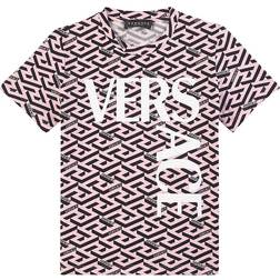 Versace Greca Logo Jersey T-shirt - Pink/Black w Print (1000239 -6P340)