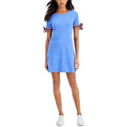 Tommy Hilfiger Tie Sleeve Scoop Neck Dress - French Blue