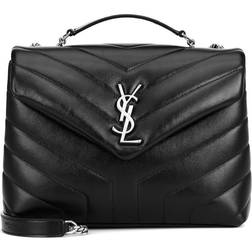 Saint Laurent Loulou Small Leather Shoulder Bag - Black/Silver