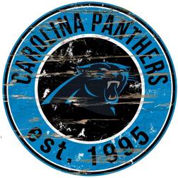 Fan Creations Carolina Panthers Distressed Round Sign Board