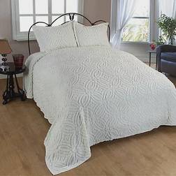 Wedding Ring Chenille Bedspread Beige (299.72x)