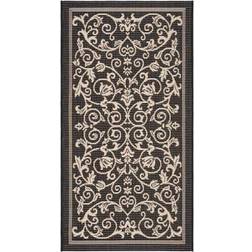 Safavieh Courtyard Black, Beige 31x60"