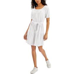 Tommy Hilfiger Women's Tiered Peasant Dress - Bright White