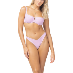 L*Space Pointelle Rib Camacho Bikini Bottom - Peony
