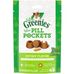 Greenies Pill Pockets Natural Soft Cat Treats Catnip Flavor 45x45.4g