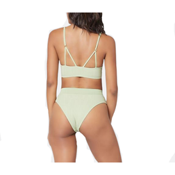 L*Space Pointelle Rib Court Bikini Bottom - Light Olive