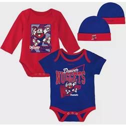 Mitchell & Ness Denver Nuggets Hardwood Classics Bodysuits & Cuffed Knit Beanies Set Infant