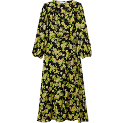 Mango Bea Floral Print Wrap Dress - Yellow