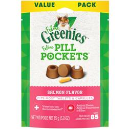 Greenies Pill Pockets Feline Natural Salmon Flavor Soft Adult Cat Treats 85x85g