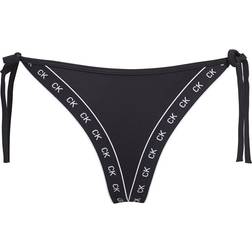 Calvin Klein Cheeky String Tie Side Bikini Bottom - Black