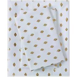 Intelligent Design Metallic Dot Bed Sheet White, Gold (259.08x228.6)