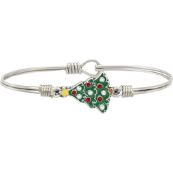 Luca + Danni Holiday Tree Bangle Bracelet - Silver/Red/Transparent/Green/Yellow