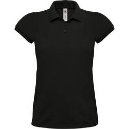 B&C Collection Women's Heavymill Short Sleeve Polo Shirt - Black