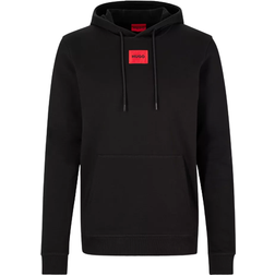 HUGO BOSS Men's Square Logo Jersey Hooded Sweatshirt - Black