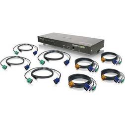 IOGEAR 8-Port VGA Combo KVM Switch with USB and PS/2 Cables