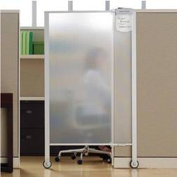 Quartet Premium Workstation Privacy Screen 38w x 64d Translucent Clear/Silver